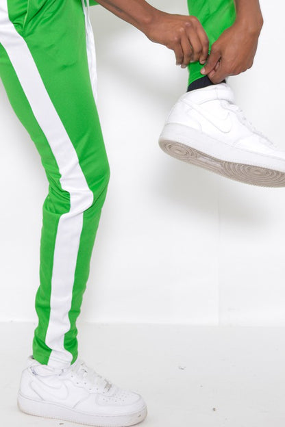 SLIM FIT SINGLE STRIPE TRACK PANT