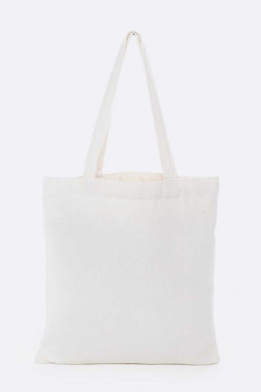 Sequins Lips Cotton Canvas Tote