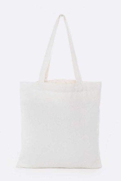 Sequins Lips Cotton Canvas Tote