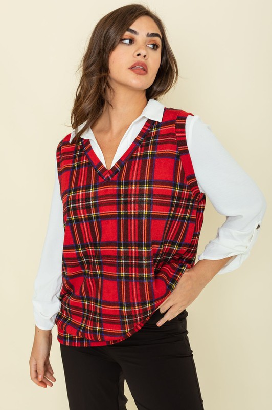 Red Plaid Vest