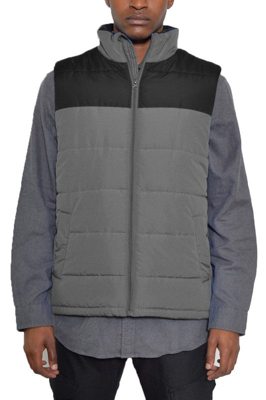 Weiv Two Tone Color Block Padded Vest