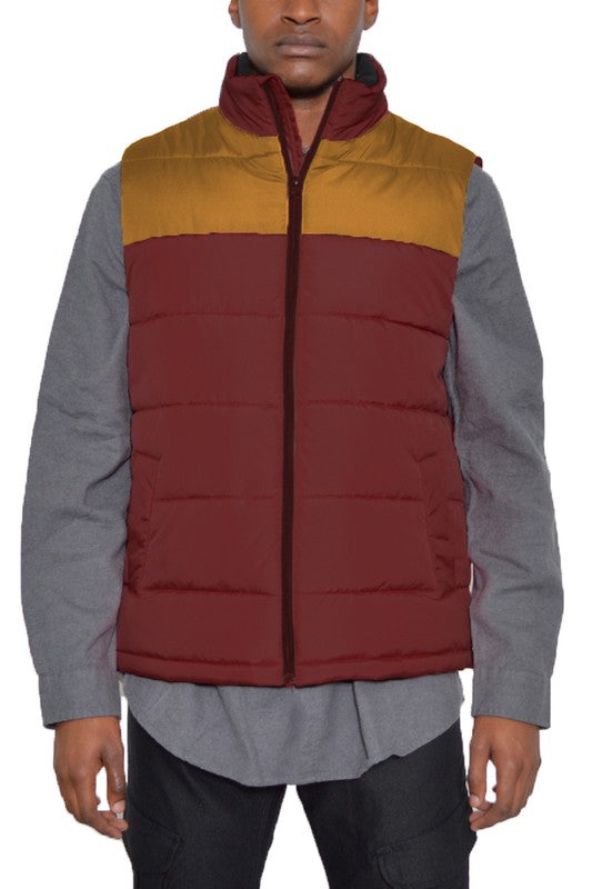 Weiv Two Tone Color Block Padded Vest