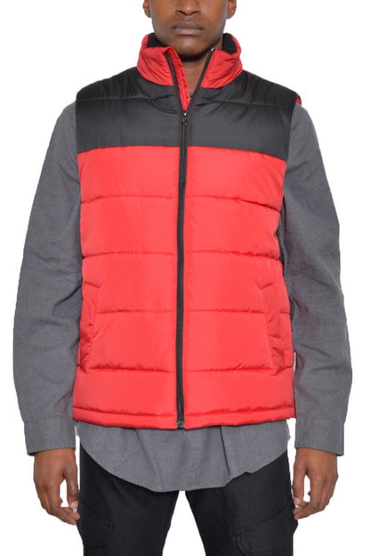 Weiv Two Tone Color Block Padded Vest