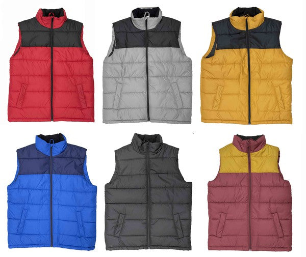 Weiv Two Tone Color Block Padded Vest