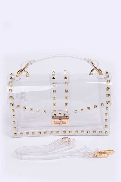 Studded Clear Swing Bag