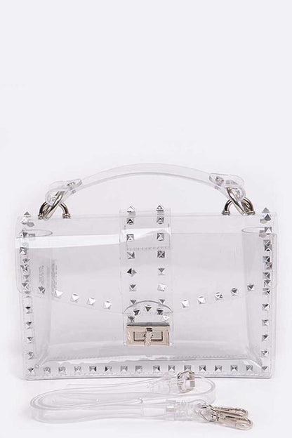 Studded Clear Swing Bag