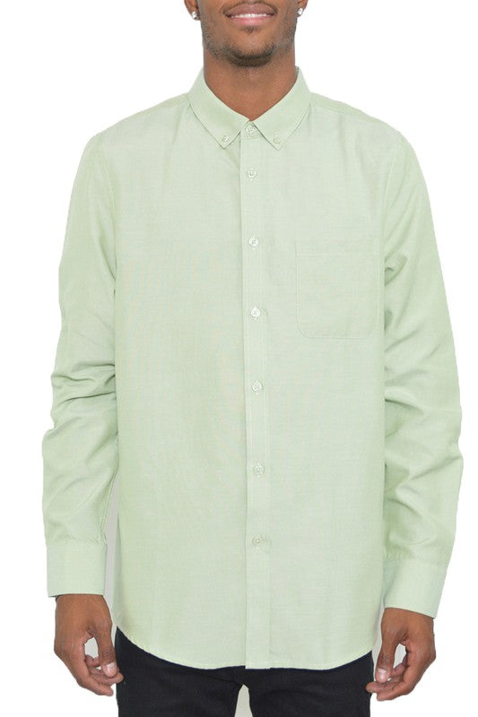 Mens White Long Sleeve Button Down Shirt