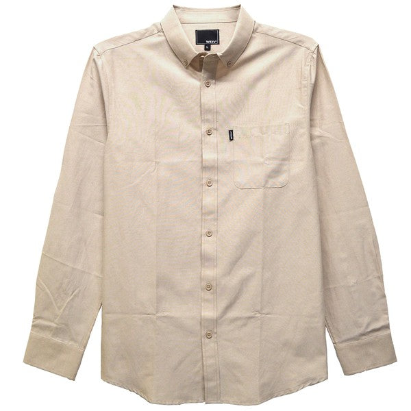 Mens White Long Sleeve Button Down Shirt