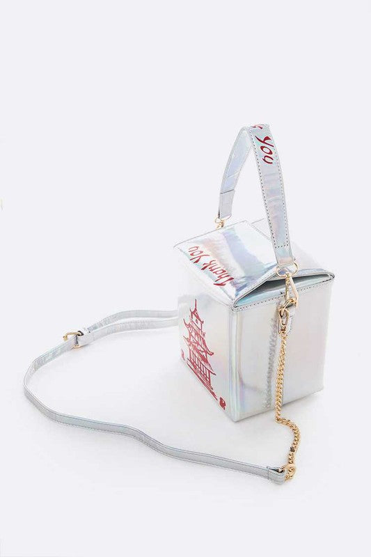 Holographic Iconic Chinese Take Out Box Clutch