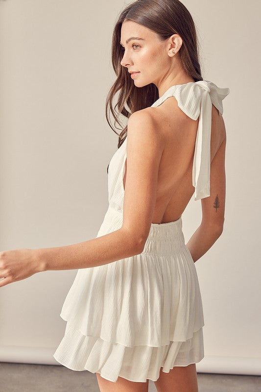 Halter Neck Romper Dress