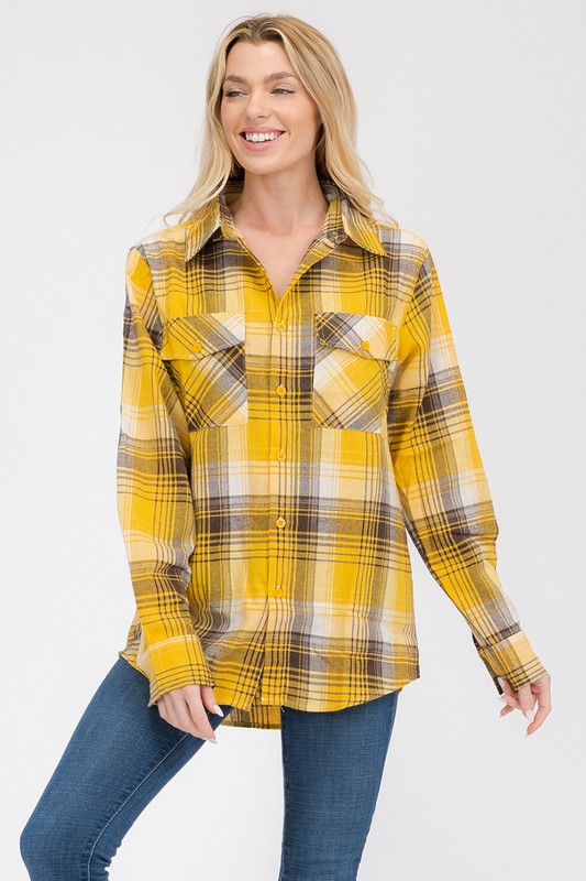 Boyfriend Oversize Checker Plaid Flannel