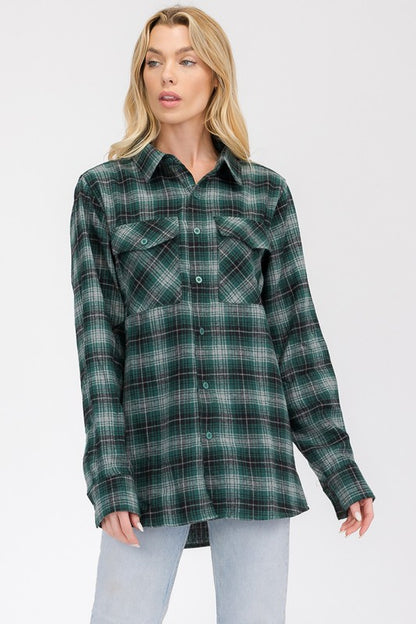 Boyfriend Oversize Checker Plaid Flannel