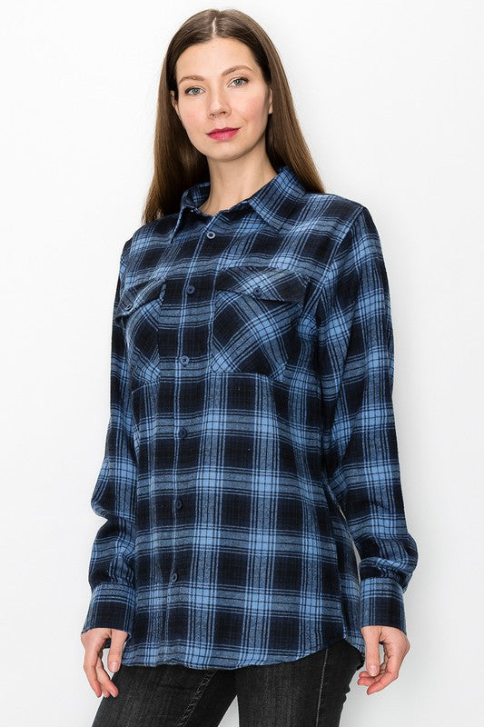 Boyfriend Oversize Checker Plaid Flannel