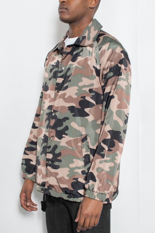 Camo Print Coachs Jacket