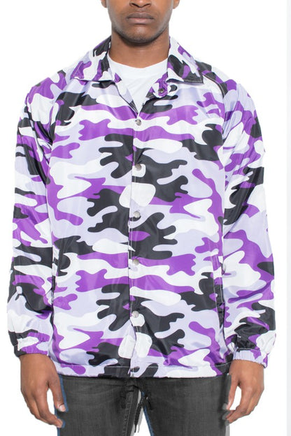 Camo Print Coachs Jacket