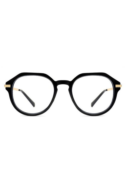 Round Geometric Fashion Blue Light Blocker Glasses