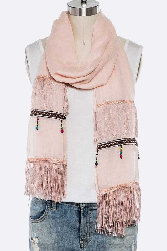 Fringe Tassel Large Oblong Scarf