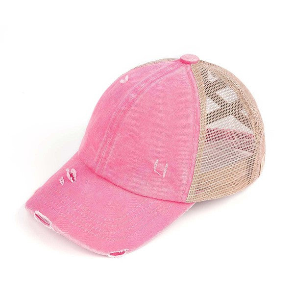 Kid Washed Denim Pony Cap