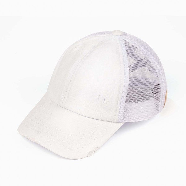 Kid Washed Denim Pony Cap