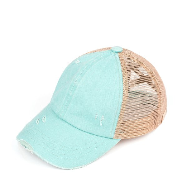 Kid Washed Denim Pony Cap