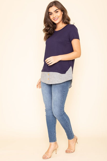 Short Sleeve Layered Top