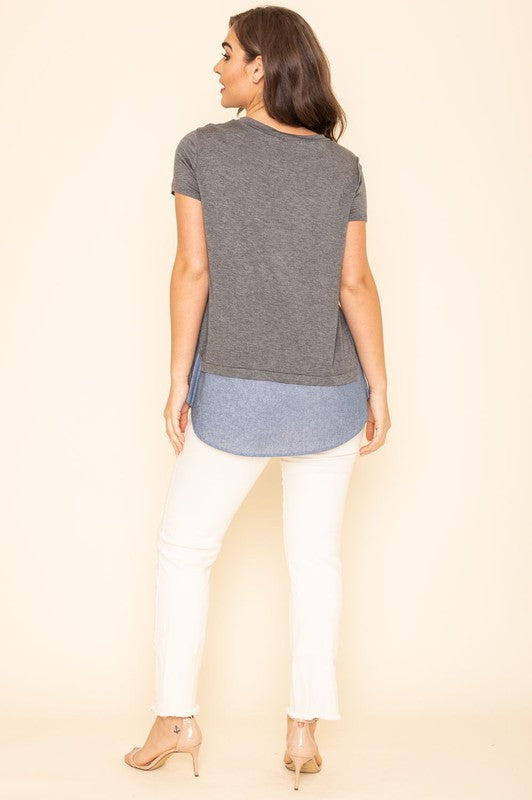 Short Sleeve Layered Top