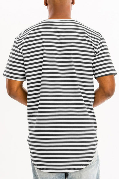 STRIPED ELONGATED TSHIRT