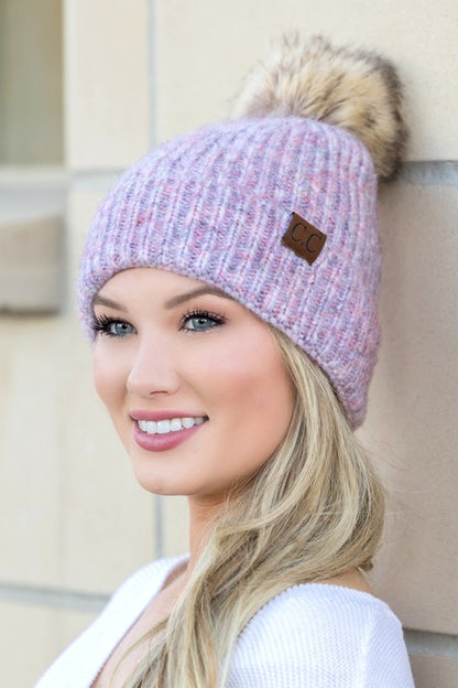 CC Cozy Marled Pom Beanie