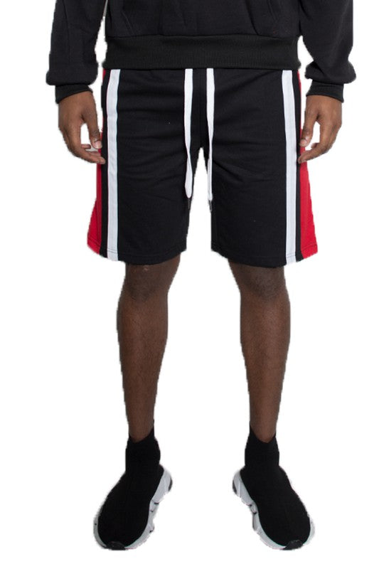 Weiv Mens Color Block Stripe Sweat Shorts