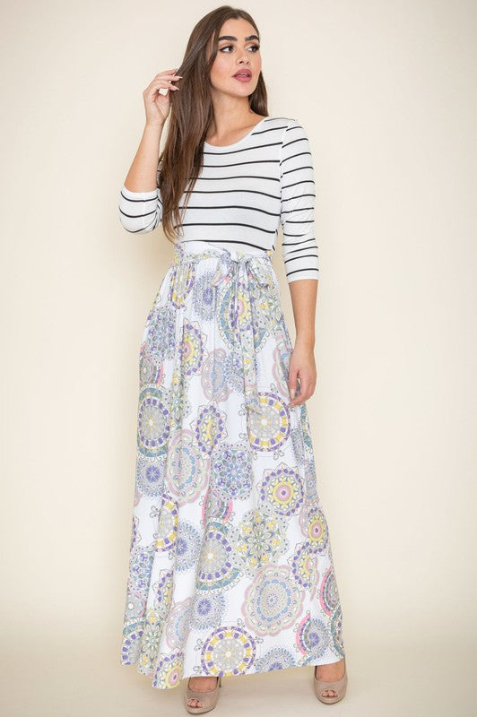 Plus Sash Maxi Dress With Pockets