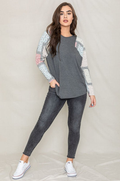 Long Sleeve Patchwork Tunic