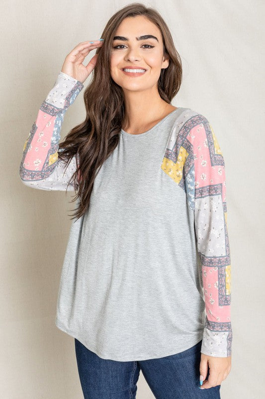 Long Sleeve Patchwork Tunic