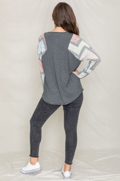 Long Sleeve Patchwork Tunic