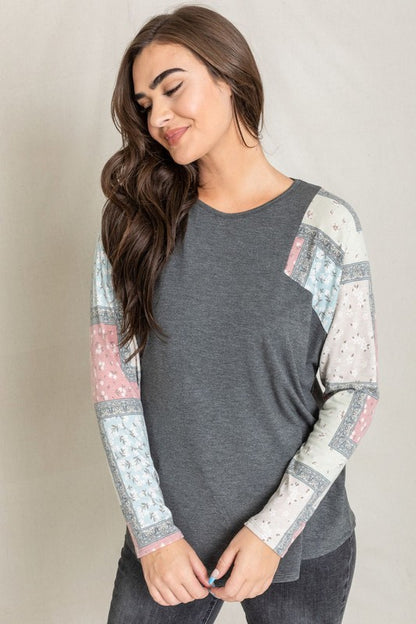 Long Sleeve Patchwork Tunic