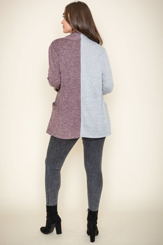 Two Tone Knit Cardigan