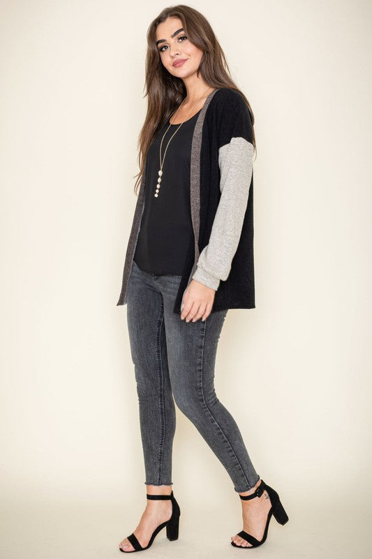 Color Block Knit Cardigan