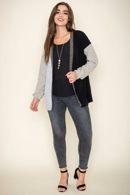 Color Block Knit Cardigan