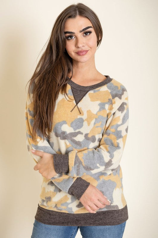 Plus Camo Crew Neck Tunic