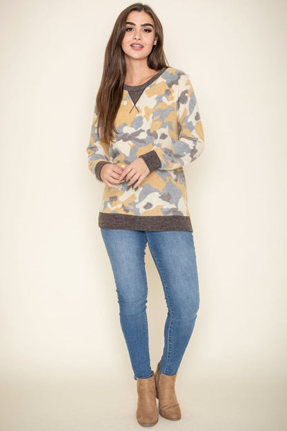 Plus Camo Crew Neck Tunic