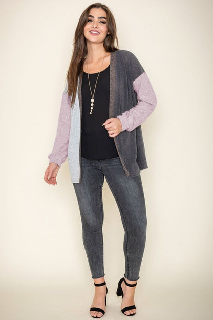 Color Block Knit Cardigan