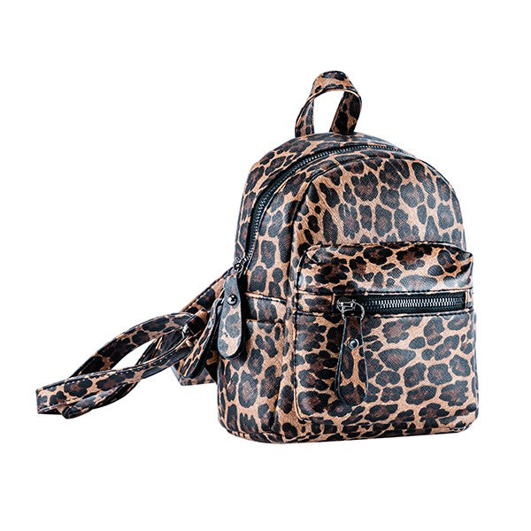 TRAVEL SMALL LEOPARD PRINT PU BACKPACK