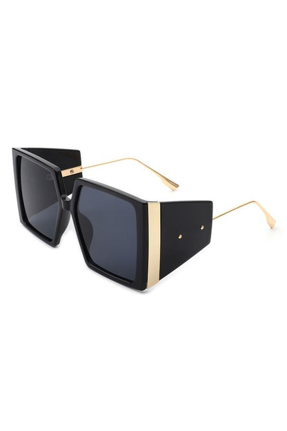 Women Square Oversize Flat Top Fashion Sunglasses