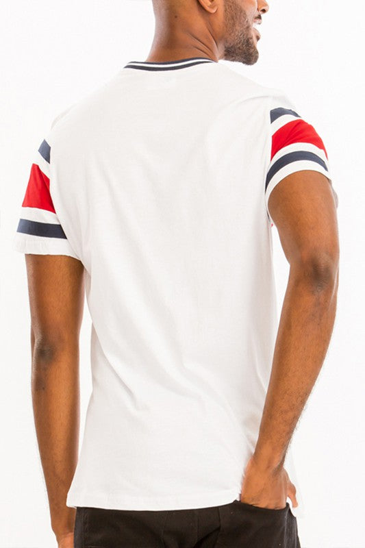 COTTON THREE STRIPE TSHIRT