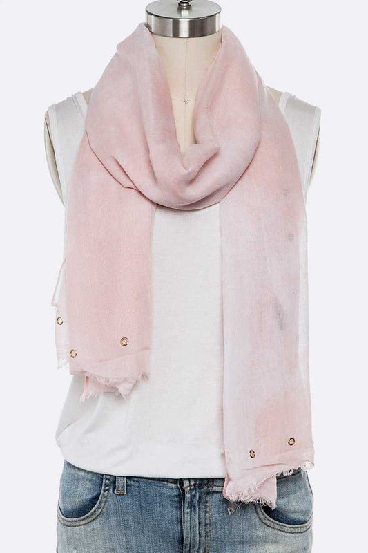 Tie Dye Gold Eyelet Fashion Scarf