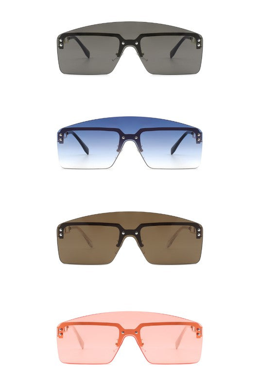 Futuristic Retro Rimless Square Fashion Sunglasses