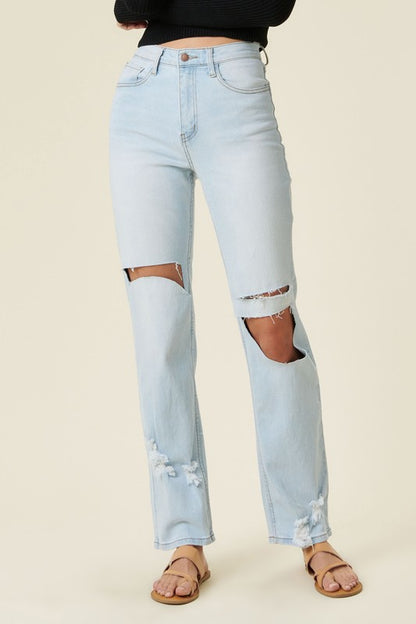 Distressed Wide Leg Jeans