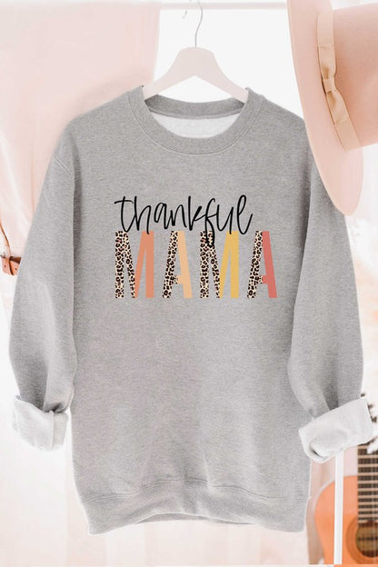 THANKFUL LEOPARD MAMA GRAPHIC SWEATSHIRT