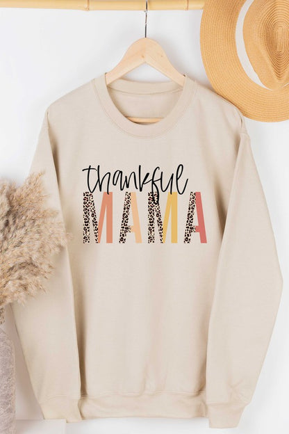 THANKFUL LEOPARD MAMA GRAPHIC SWEATSHIRT