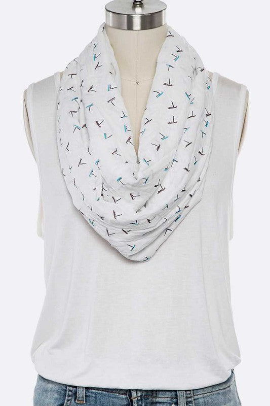 Mini Sailboat Print Cotton Infinity Scarf