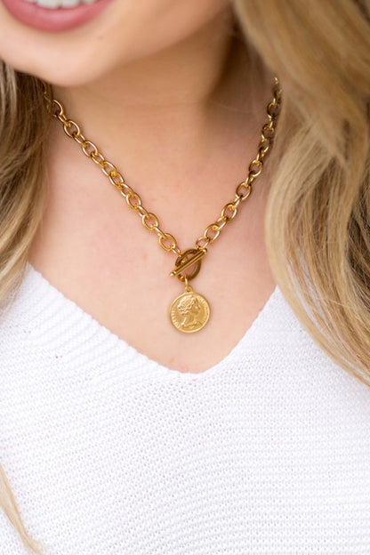 Coin Accent Chain Necklace